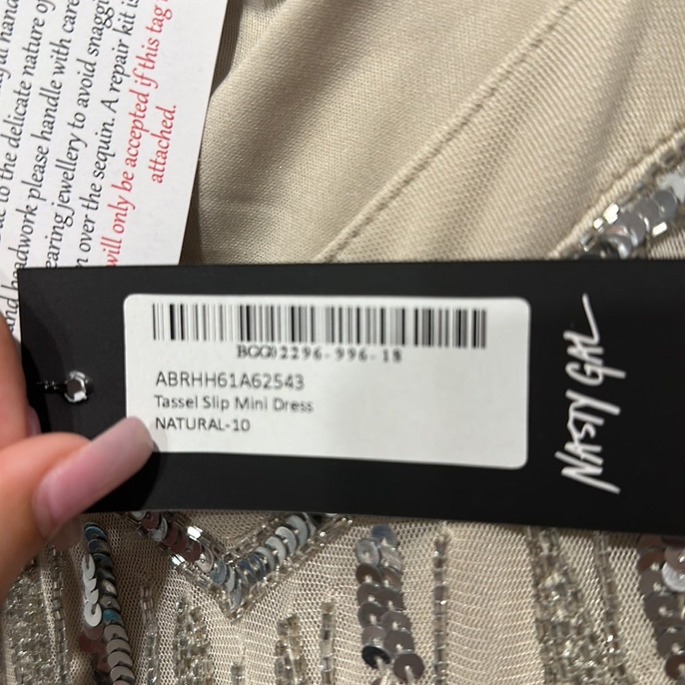 Beaded Tassel Slip Mini Dress NYE - Picture 9 of 9